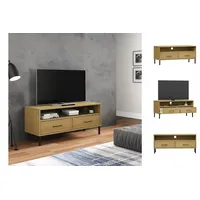 VidaXL TV-Schrank OSLO mit Metallbeinen Braun Massivholz Kiefer