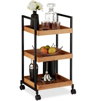 Relaxdays Servierwagen braun, schwarz 37,0 x 34,0 x 69,5