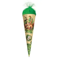 ROTH Geschenk-Schultüte klein Veganosaurus 50 cm - rund Tüllverschluss