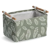 Zeller Leaves Aufbewahrungsbox, Baumwolle/Polyester, 30,5x21x18cm