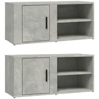 VidaXL TV-Schränke 2 Stk. Betongrau 80x31,5x36 cm Holzwerkstoff