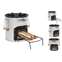 VidaXL Camping-Ofen Silbern 45x25x26 cm Stahl