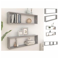 VidaXL Würfelregale 2 Stk. Betongrau 100x15x30 cm Holzwerkstoff