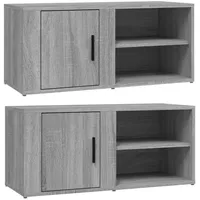 VidaXL TV-Schränke 2 Stk. Grau Sonoma 80x31,5x36 cm Holzwerkstoff