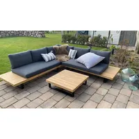 Mendler Garten-Garnitur HWC-H54, Garnitur Sitzgruppe Lounge-Set, Spun Poly Akazie
