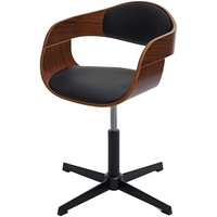 Mendler Esszimmerstuhl HWC-H46, Küchenstuhl, höhenverstellbar Drehmechanismus Bugholz Walnuss-Optik, Kunstleder