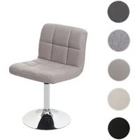 Mendler Esszimmerstuhl Kavala, Küchenstuhl Stuhl, drehbar Kunstleder taupe-grau, Chromfuß