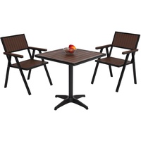 Mendler 2er-Set Gartenstuhl+Gartentisch HWC-J95, Stuhl Tisch, Gastro Outdoor-Beschichtung, Alu