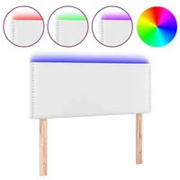 VidaXL LED Kopfteil Weiß 100x5x78/88 cm Kunstleder