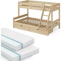 VitaliSpa Etagenbett Everest 120x200 / 80x200 cm mit 2
