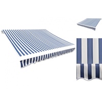 VidaXL Markisenbespannung Canvas 400 x 300 cm blau/weiß