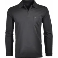 RAGMAN Langarm-Poloshirt schwarz L