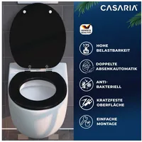 CASARIA Toilettendeckel mit doppelter Absenkautomatik MDF rostfreie Metall Scharniere