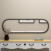 Moebel17 Spiegel Magnum 120x40cm Schwarz, Glas, Rund, 120x40x3.5 cm,