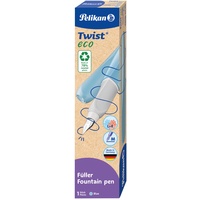 Pelikan Twist eco Füllhalter Edelstahl-Feder in Strichbreite M blau,