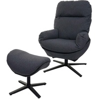 Mendler HWC-L12, Fernsehsessel Sessel Schaukelstuhl Wippfunktion, drehbar, Metall Stoff/Textil
