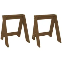 VidaXL Hocker 2 Stk. Honigbraun 40x40x45 cm Massivholz Kiefer
