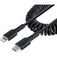 Startech USB C auf Lightning Kabel, spiralkabel, MFi-zertifiziert, Schnellladekabel