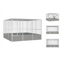 VidaXL Vogelkäfig Grau 302,5x324,5x211,5 cm Verzinkter Stahl