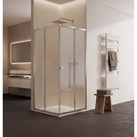 Marwell Flexi 77-90x77-90-190 cm Eckdusche mit hochwertigen verstellbaren Alumuniumprofilen