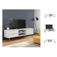 VidaXL TV-Schrank MOLDE Weiß 158x40x49 cm Massivholz Kiefer -