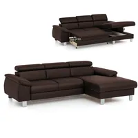 Roller Ecksofa - coffee - Liegefunktion - Recamiere rechts