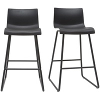 Miliboo Design-Barhocker Schwarz 65cm (2er-Set) ONA