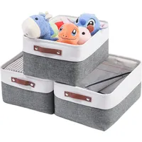 MANGATA Aufbewahrungsboxen aus gewebtem Stoff, Segeltuch Organizer 3er-Set für
