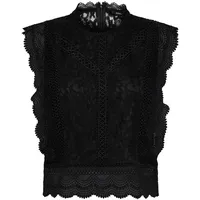 Only Damen, Onlkaro S/L Lace Top WVN, schwarz, L