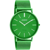 Oozoo grün (neongrün), Armbanduhren, Damen Armbanduhr Damenuhr, Herrenuhr, Edelstahlarmband