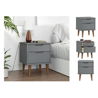 VidaXL Nachttisch MOLDE Grau 40x35x48 cm Massivholz Kiefer