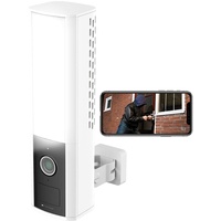 VisorTech LED-Außenwandleuchte & WLAN-2K-Kamera, PIR, Nachtsicht, Sirene, weiß
