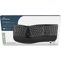 MediaRange Ergonomische Multimedia-Tastatur, schwarz, USB, DE (MROS120)