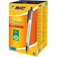 BIC Ecolutions Clic Stic 0.4mm Kugelschreiber farblos/schwarz, 50er-Pack (8806871)