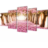 VidaXL Bilder Dekoration Set Kirschblüte 100 x 50 cm