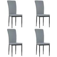 VidaXL Esszimmerstühle 4 Stk. Hellgrau Samt