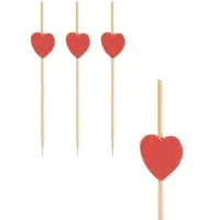 Papstar Fingerfood-Spieße Heart 7 cm 100 Stück Bambus