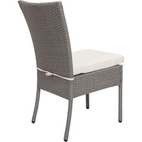 MCW Poly-Rattan Stuhl G19 2er-Set Grau Kissen Creme