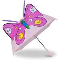 Relaxdays Kinderregenschirm 3D Motiv - rosa