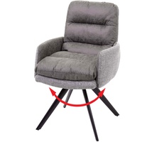 Mendler Esszimmerstuhl HWC-G66, Küchenstuhl Stuhl, drehbar Auto-Position Stoff/Textil -