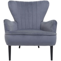 Mendler Lounge-Sessel HWC-K37, Cocktailsessel Polstersessel Sessel, Samt - grau