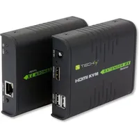 TECHLY HDMI KVM Extender über Netzwerkkabel, KVM Switch, Schwarz