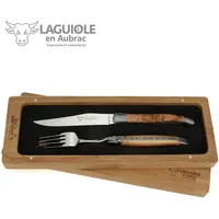 Laguiole en Aubrac - 1 Steakmesser und 1 Gabel
