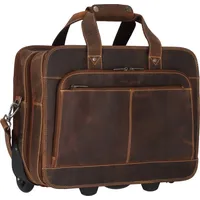 GREENBURRY Vintage 2 Rollen Businesstrolley 33 cm Laptopfach braun