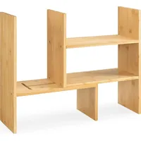Navaris Bambus Schreibtisch Organizer 51x15,5x40 - Tisch Regal Ordnungssystem