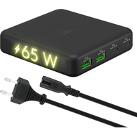 Goobay Multiport 4-fach GaN Tischladegerät (65W) schwarz