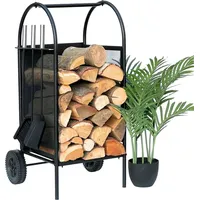DanDiBo Ambiente DanDiBo Kaminholzregal Innen Metall Schwarz Kaminholzständer 80