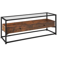 Tectake tectake® Lowboard Maidenhead 121,5x41,5x50,5cm - Industrial Holz dunkel,