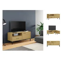 VidaXL TV-Schrank OSLO mit Metallbeinen Braun Massivholz Kiefer