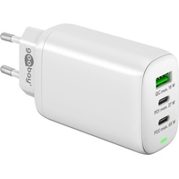 Goobay USB-C PD 3-fach Multiport-Schnellladegerät 65W weiß 61759